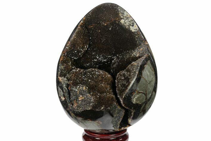 Septarian Dragon Egg Geode - Black Crystals #134642